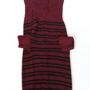 Burgundy and black striped dog sweater
